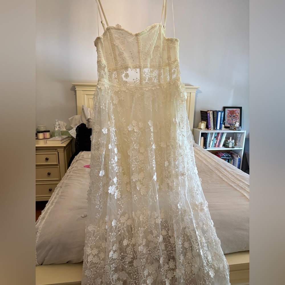 Altar'd State Cream Floral Lace Dress Bridal Shower/Engagement Party/Wedding